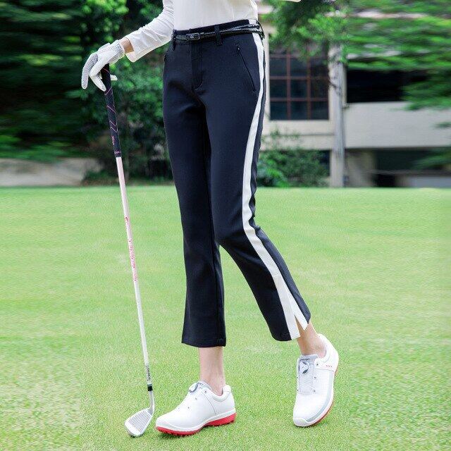 Ankle-Length Golf Trousers for Women | Black and White | Women Golf Pants