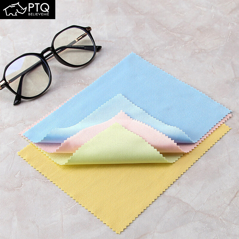PTQ Glasses Cloth Fine Fiber Wipe Maintenance Cloth Watch Cloth Jewelry Cloth Double-sided Velvet 1 Piece Random Color