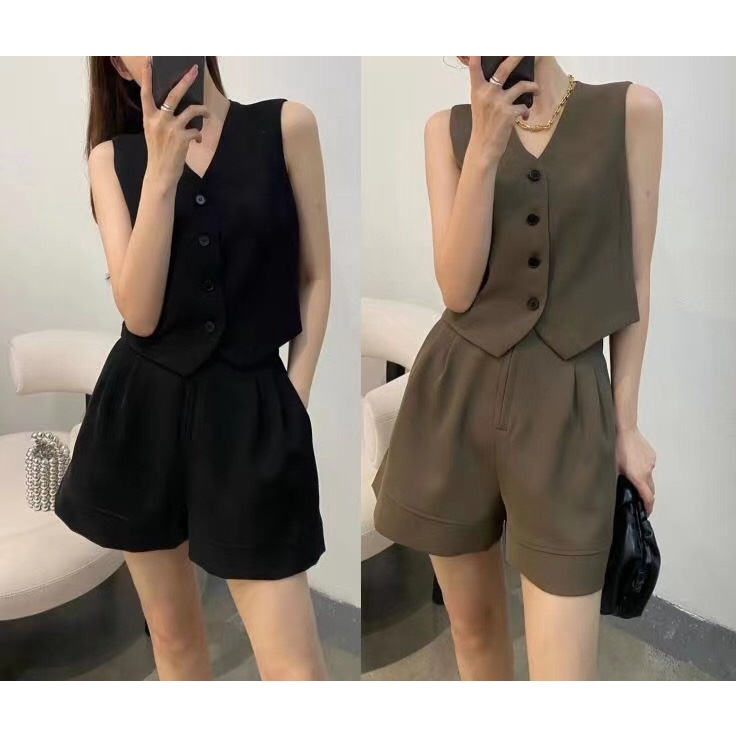 Áo gile nữ phom rộng phong cách áo gile croptop đủ size sml - bla22082 - blazersaigon