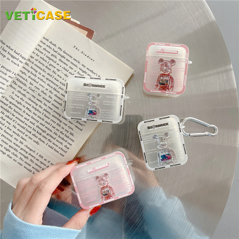 Hộp Đựng Tai Nghe Hình Vuông In Viền Gạch Mát Mẻ Cho Apple AirPods Pro AirPods 1 2 3 Vỏ Bọc Mềm Epoxy Mới Vỏ Bọc Tai Nghe Vỏ Bọc Không Khí Phụ Kiện AirPod Bảo Vệ Màu Hồng Đen Trong Suốt