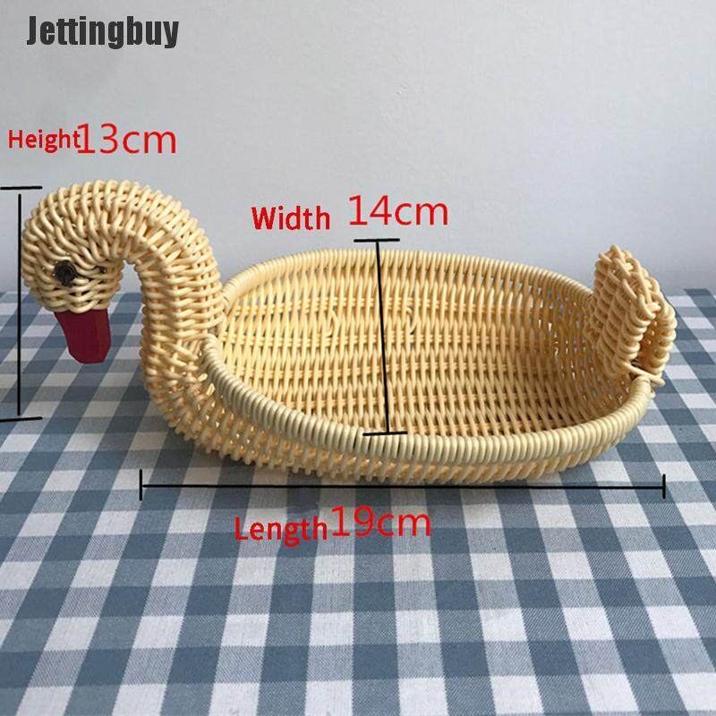 JettingbuyRattan Woven Fruit Basket Cute Shape Fruit Bowls Tray Vegetable