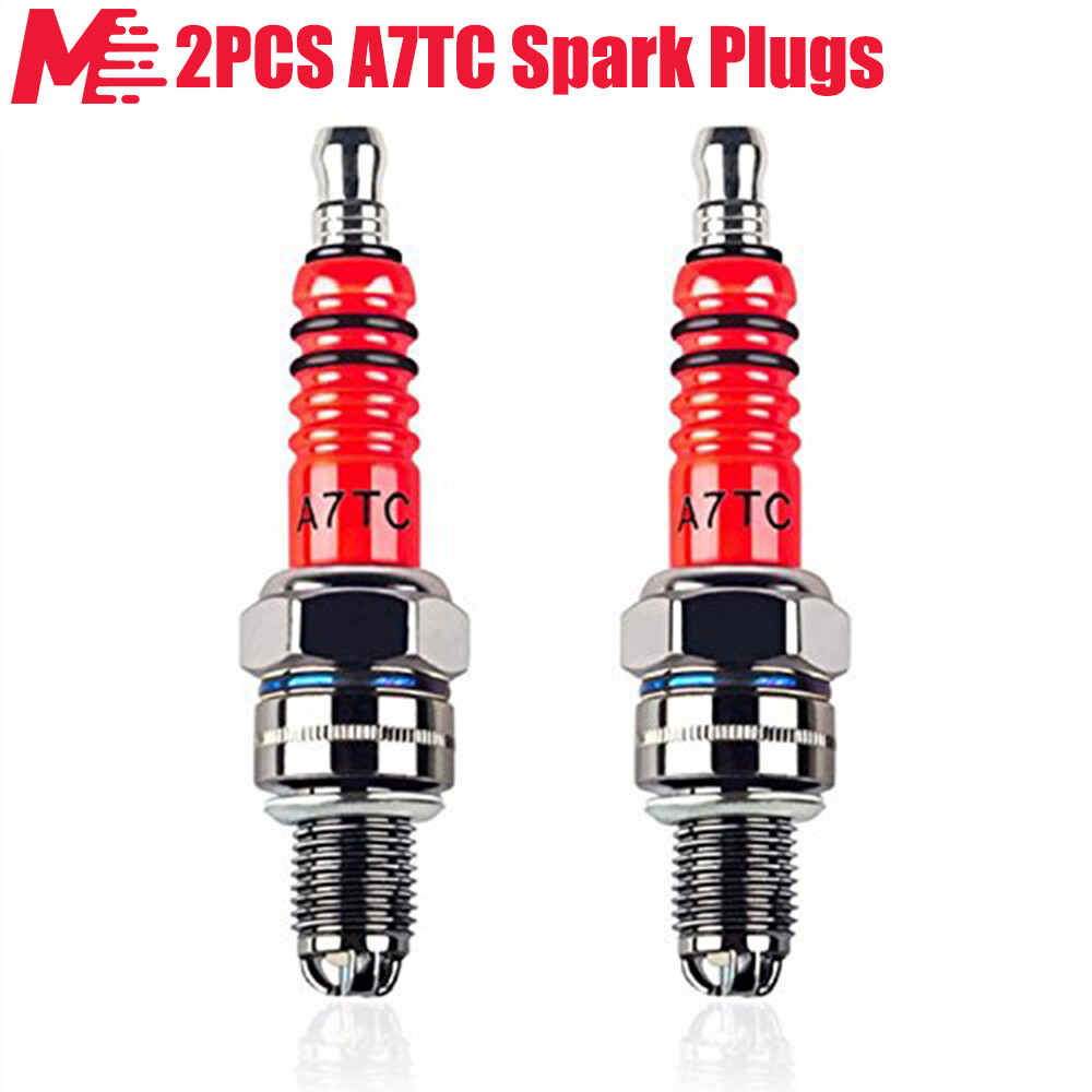 MileRush Set 2 Cái Bugi 3 Điện Cực A7TC Dành Cho Xe Địa Hình ATV Go Kart GY6 50 Cc 70cc 90 Cc 110cc 125 Cc 150cc-INTL