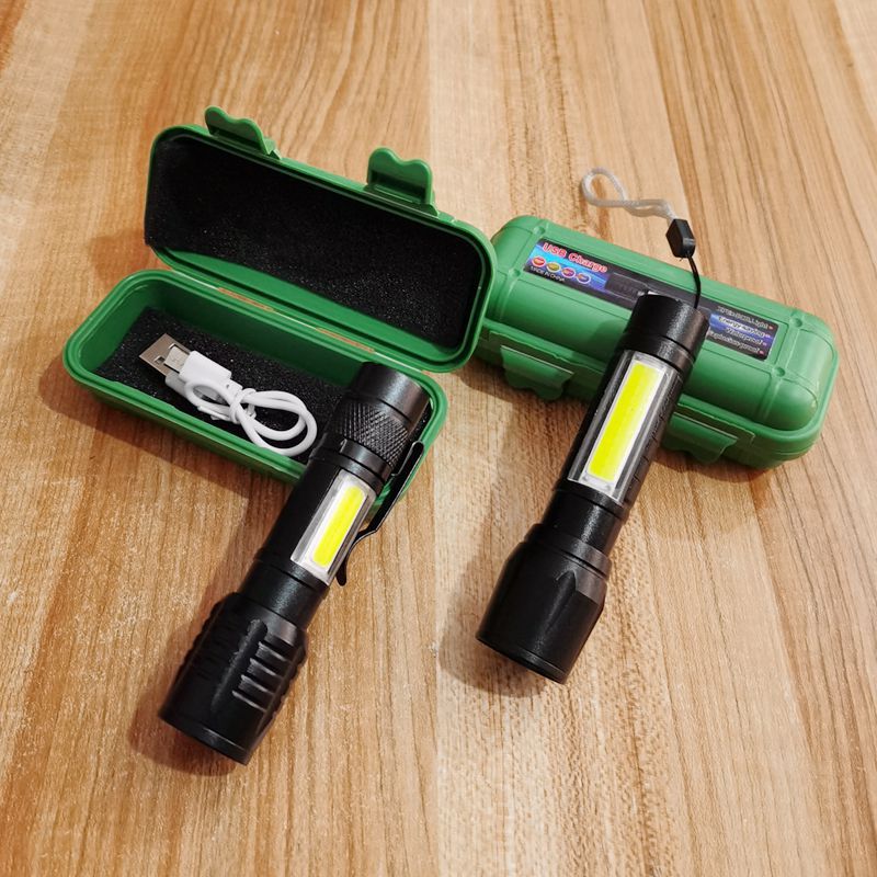 [A light's shop] Cross-Border Arrival Power Torch USB Charging Stretch Zoom Dimming Household Mini Small Flashlight Wholesale