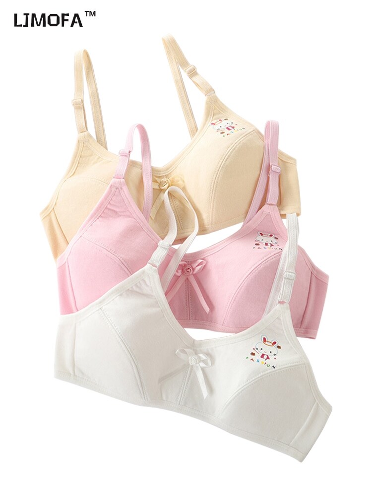 {BEYS baby} ljmofa Áo Ngực Cho Bé Gái Bằng Cotton Cho Trẻ Em 8 16 Tuổi Áo Ba Lỗ Màu Hồng Màu Trơn Tập Luyện Mềm Mại Hoạt Hình Dễ Thương Cho Trẻ Em Tuổi Teen Đồ Lót B241