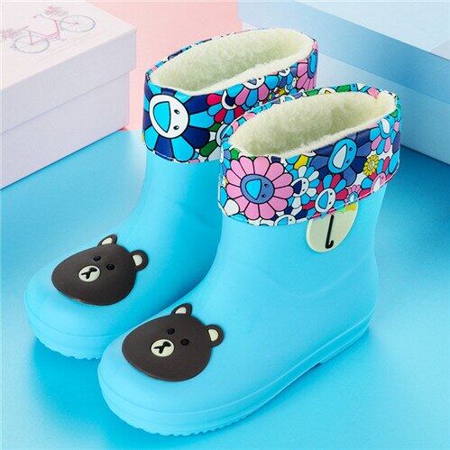 รองเท้าบูทกันฝนเด็กแฟชั่นลายการ์ตูนสัตว์ PVC Ruer Rainboots สำหรับเด็กทารกชายหญิงรองเท้ากันน้ำ LM065