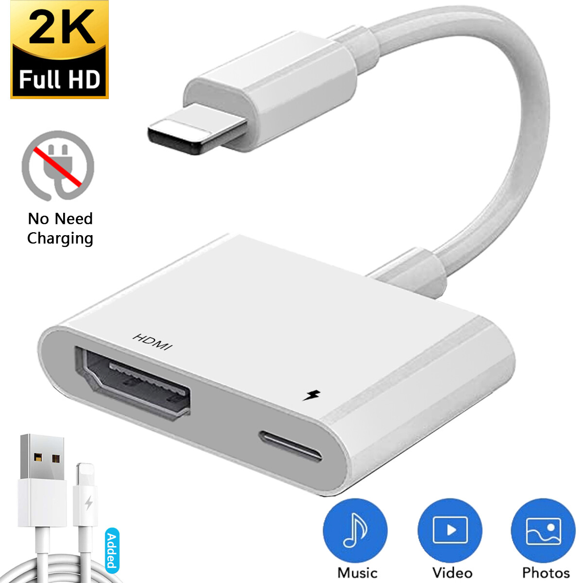 HDMI Adapter for iPhone to HDMI TV 1080P Digital AV Adapter for