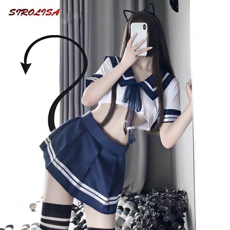 Đồng Phục Học Sinh Với Váy Ngắn Trang Phục Hoạt Náo Viên Nữ Sinh Trang Phục Ngoại Cỡ Nhật Bản Đồ Lót Hóa Trang Nữ Mới