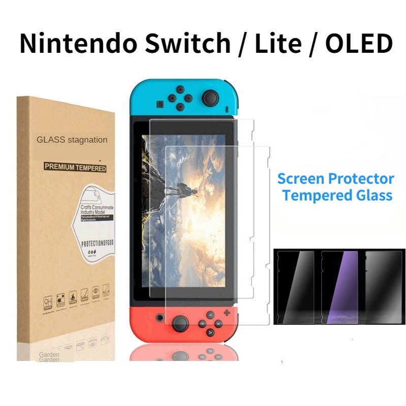 Kính cường lực cho bộ chuyển đổi Nintendo OLED / Lite, miếng bảo vệ màn hình chuyển đổi, chống trầy xước, chống nứt, dễ cài đặt, bảo vệ miếng phim bọc màn hình cảm ứng HD siêu mỏng