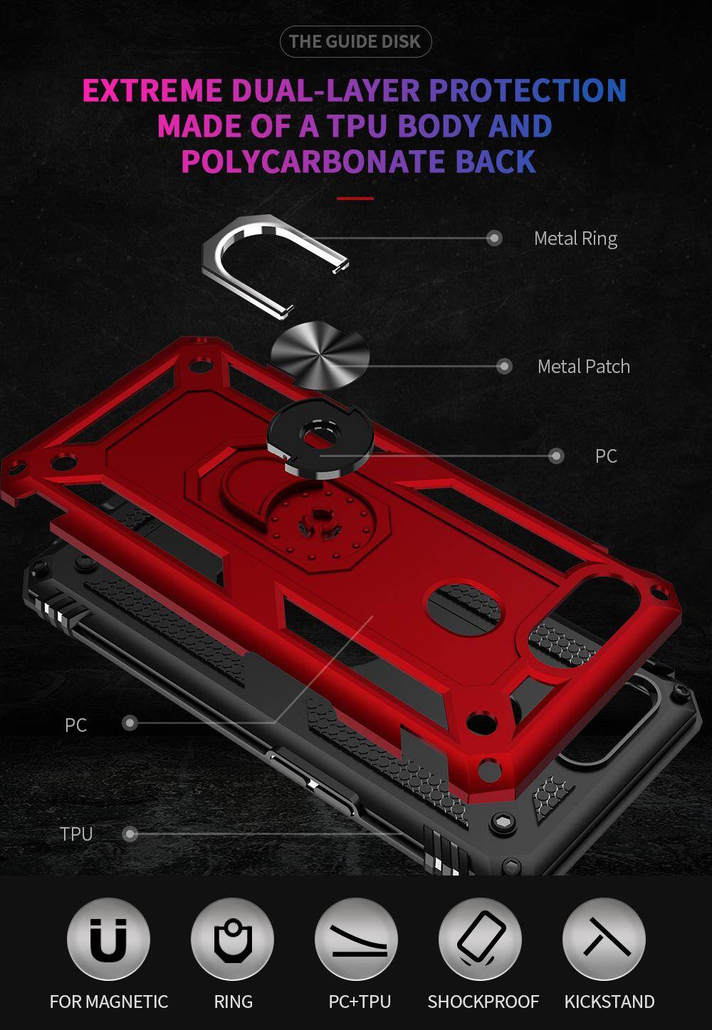 Per Oppo A15 Custodia, Slim Armor Shockproof TOUGH Supporto Cover Per