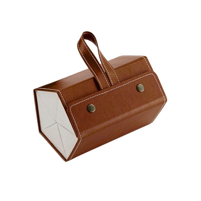 Kính Râm Da PU Gấp Gọn 5 Ngăn Kính Mắt Du Lịch Tổ Chức Trường Hợp Trưng Bày Nhiều Giá Treo Kính Mắt