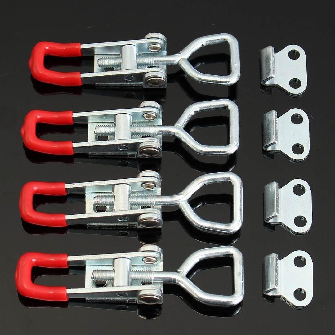4 cái tay cầm kẹp then cửa di động nặng sắt điều chỉnh khóa tủ kéo thanh tay cầm clip khóa kẹp khóa khóa kẹp cửa loại bolt phụ kiện kẹp nhanh