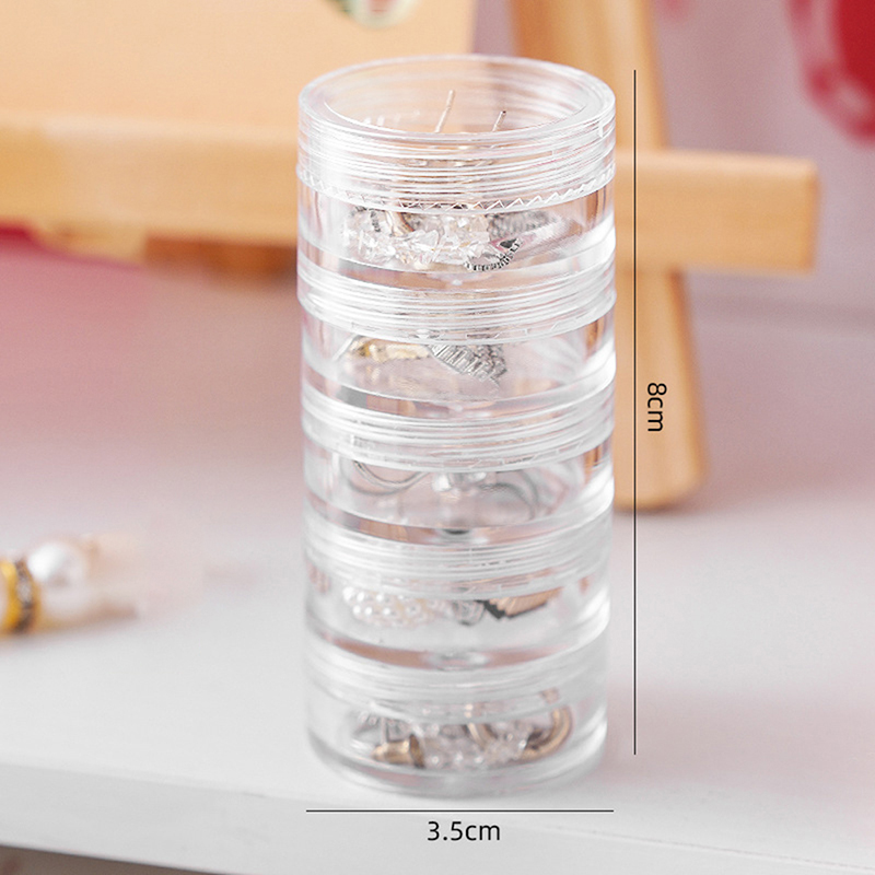 Zibu 5th tầng lưu trữ đồ trang sức hộp Multilayer tổ chức giá lưu trữ Vòng đeo tay Bông tai lưu trữ đinh lưu trữ nhựa hộp Giá trưng bày