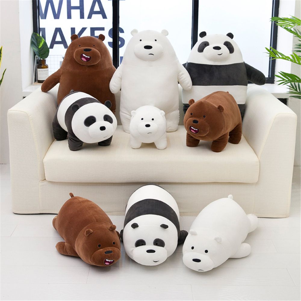 Adyqku0dh Kawaii Gấu Panda Màu xám Trắng Phim hoạt hình Gấu Thú nhồi bông Thú nhồi bông Chúng tôi Trần Bears Grizzly Đồ Chơi sang trọng