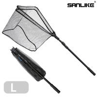 Sanlike câu cá cơ động vợt hứng cá bọc cao su lưới bằng ni lông sợi thủy tinh cực với không trượt tay cầm EVA 110cm/180cm/250cm
