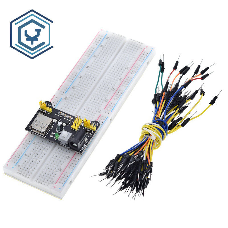 1 cái 3.3v/5v mb102 breadboard mô-đun điện + mb-102 830 điểm nguyên mẫu thớt cắt bánh mì cho arduino kit + 65 cáp nối