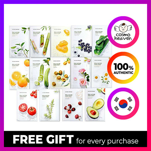 Tấm MaskSheet Thiên Nhiên Thật Cộng Hòa Tự Nhiên (Dưa Chuột/Trà Xanh/Hoa Hồng/Thạch Hoàng Gia/Acai Berry/Bơ/Tre/Cà Chua/Lô Hội/Bơ Hạt Mỡ)