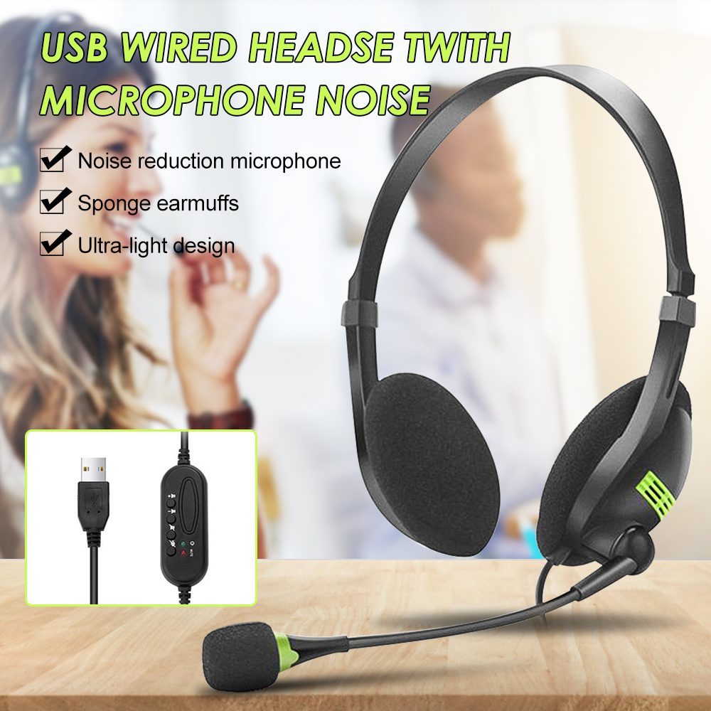85183000 BigPassport USB Headphone With Mic, Wired Computer Laptop Headset For ...