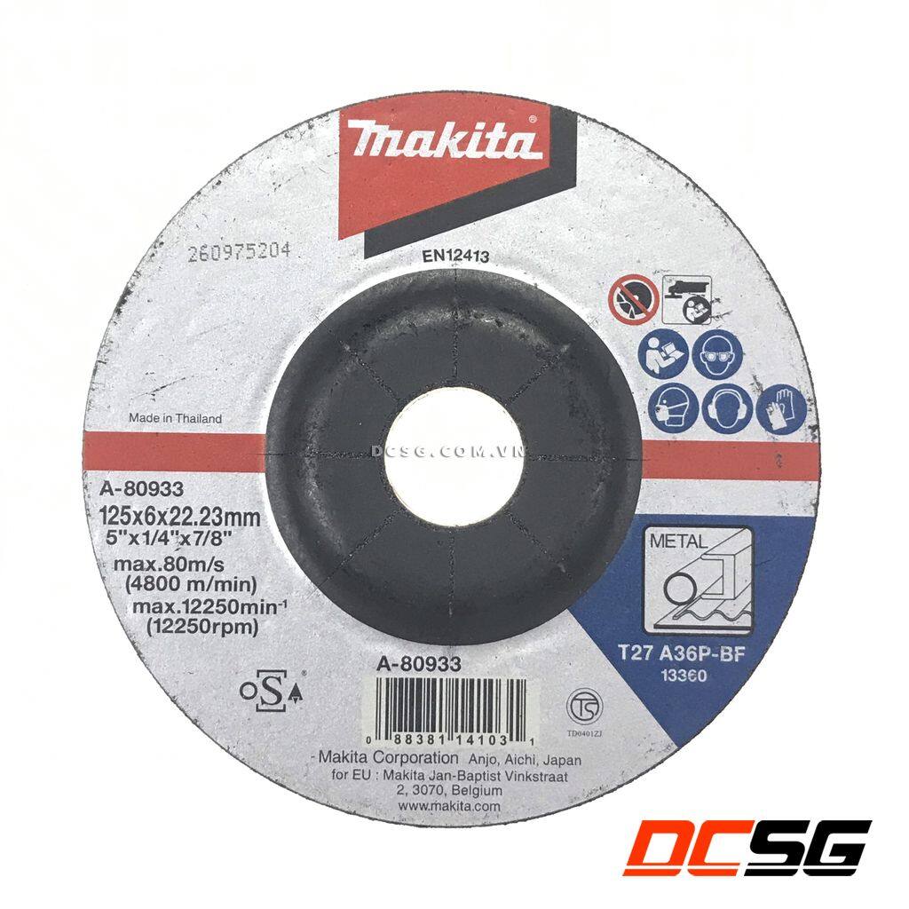 Đá mài kim loại 125x6.0x22.23mm makita a-80933