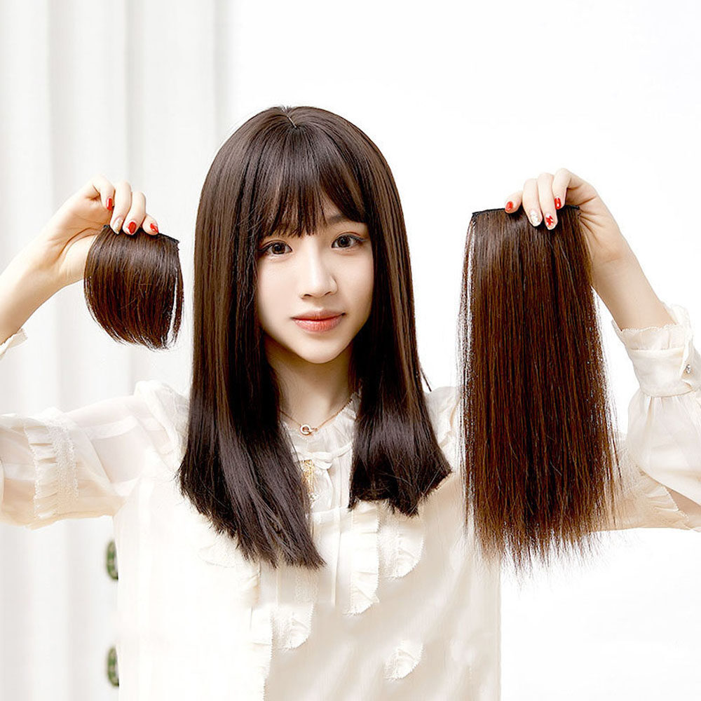 HJYY ไร้ตะเข็บล่องหนพร้อม Toupee หนาคลิปผมตรงสำหรับต่อวิกผมแผ่น Hairpiece วิกผมตรง