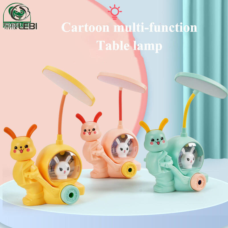 Lebi đèn bàn đèn led đèn học bảo vệ mắt đèn cho trẻ em đèn phòng đèn phòng ngủ đèn đầu giường đèn ký túc xá đèn ngủ có thể điều chỉnh độ sáng đèn học kèm bút chì đèn thỏ hoạt hình