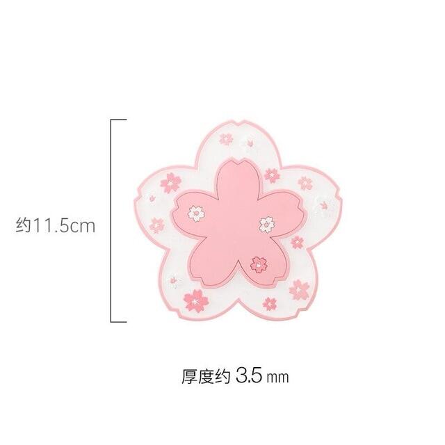 ซิลิโคน Cherry Blossom ความร้อนตารางชาถ้วยดื่มกาแฟน่ารัก Coaster Non-Slip Pad สำหรับผ้าเช็ดในครัวแผ่นรองจานแผ่นรองวางหม้อ