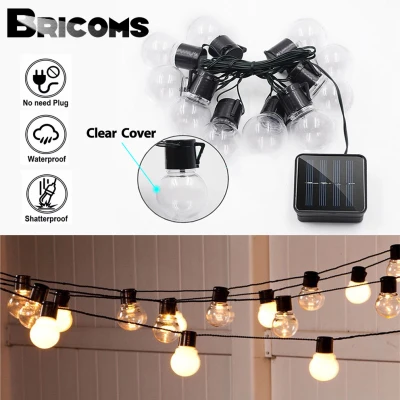 [BRICOMS]2021 Christmas Decorations Solar String Lights LED Outdoor,Solar Fairy String Lights,IP65 Waterproof Garden Bulb String Lights with 8 Modes Lighting for Party Garden Yard Balcony Christmas decorations (4)