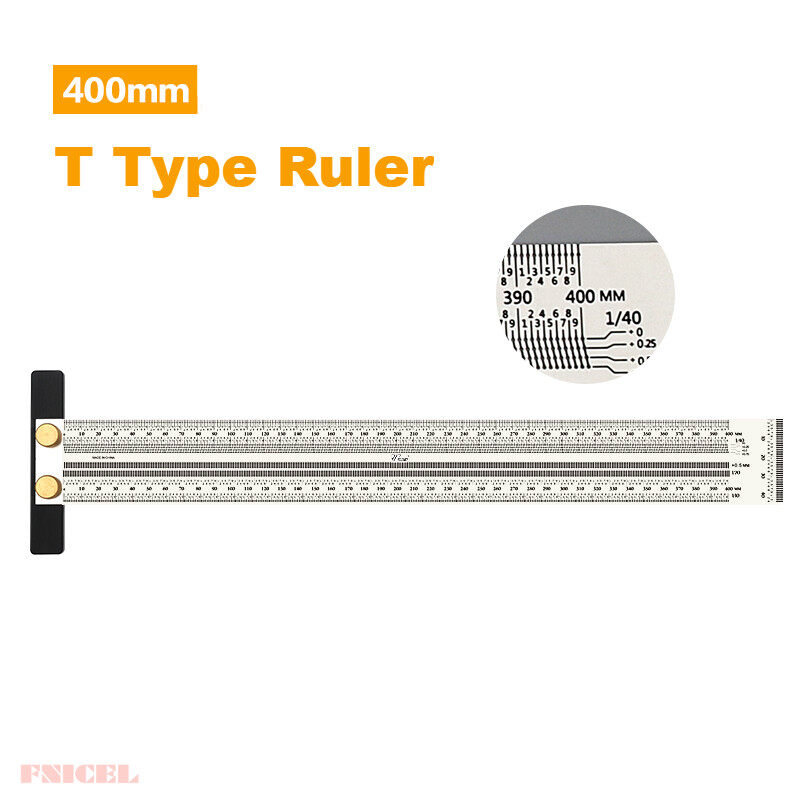 Thước kẻ vạch chữ t 400mm độ chính xác cao gia công gỗ thước kẻ vạch lỗ dụng cụ đo đường đánh dấu không gỉ