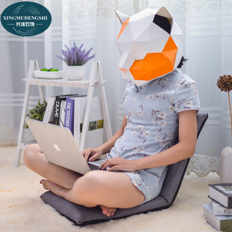 XMDS Lazy sofa tatami mat foldable single sofa bed on backrest chair balcony bay window folding cushion sofa chair