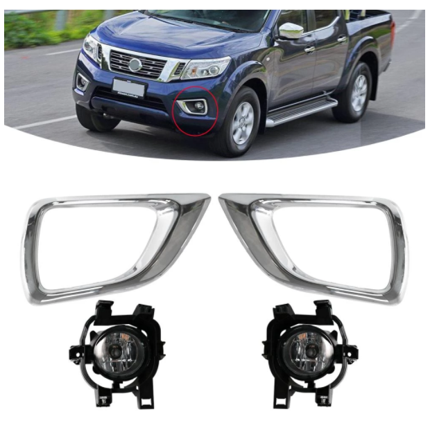 1 bộ đèn cản trước điểm xe hơi đèn sương mù đèn sương mù chrome cho nissan navara np300 d23 2014 2015 2016 2017 2018 2019