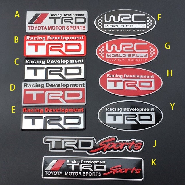 NEW TRD LOGO Car Sticker Aluminum Motorsport Badge Emblem Decal For Toyota CROWN