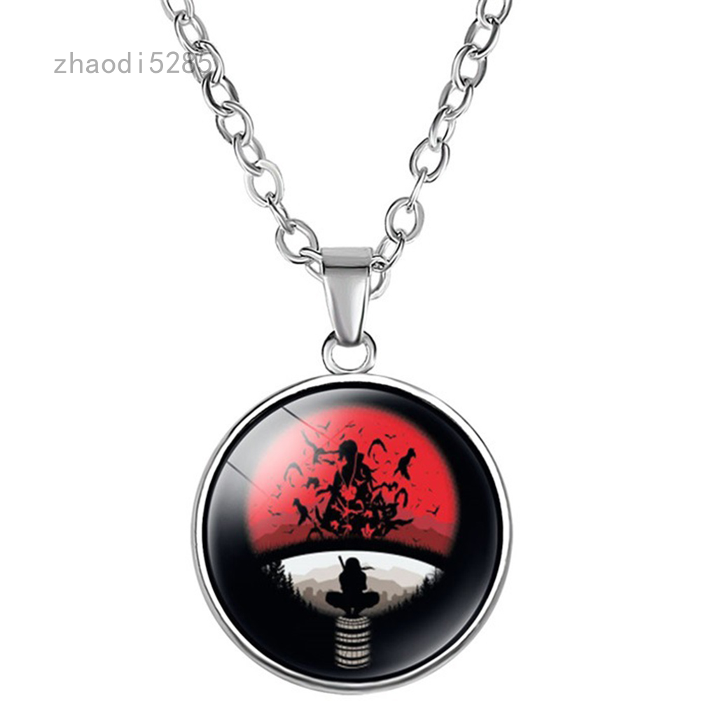 Vòng Cổ Hình Con Mắt Naruto Sharingan Đàn Ông Naruto Anime Ngọc Hòn Bằng Kính Xích Đen Mặt Dây Chuyền Dây Chuyền Cho Nam Quà Tặng Dropshipping-In Dây Chuyền Dây Chuỗi Từ Trang Sức Andamp; Phụ Kiện