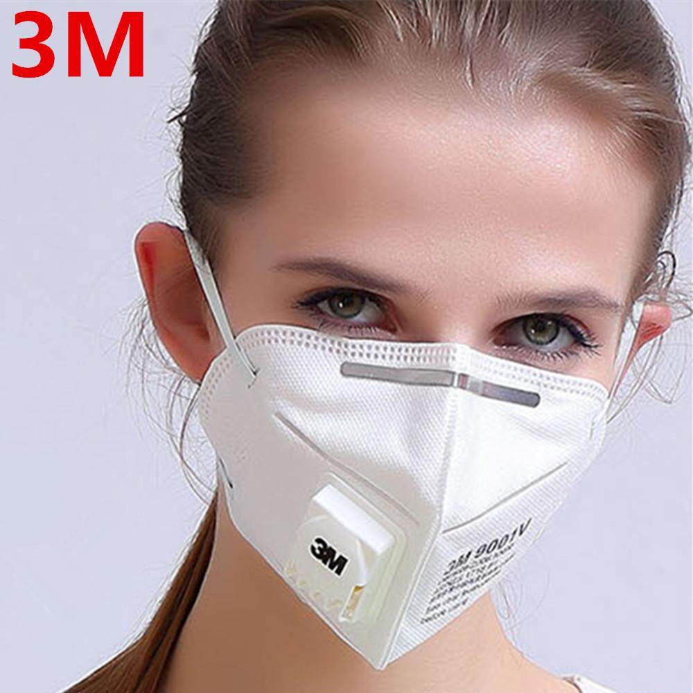 3M 9001V หน้ากากป้องกันฝุ่นเปิดใช้งานคาร์บอน Anti-PM2.5 ต่อต้านหมอกควันกีฬาจักรยานกลางแจ้งอุตสาหกรรมผู้ใหญ่เด็กหน้ากากมืออาชีพ 2/5 /10/25/50/100 PCS