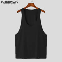 INCERUN Mens Sleeveless Plain Loose Crew Neck Casual Vests Tops Tanks Singlet