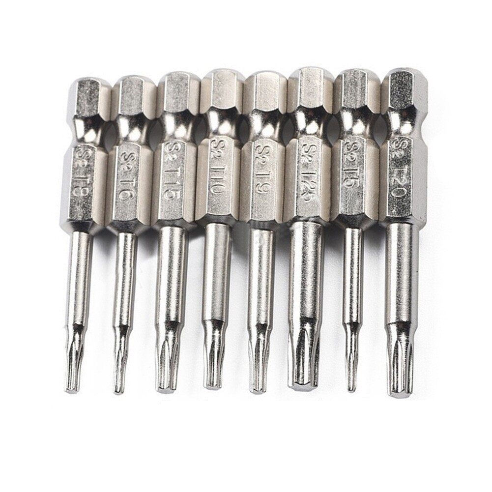 Toolstar Bộ 8 Đầu Tuốc Nơ Vít Torx Từ Tính Dài 50Mm T5 T6 T8 T9 T10 T15 T20 T25 (Chất Lượng Cao)