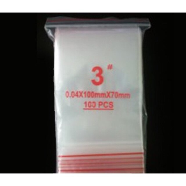 Gói 100 túi ziper số 3 cỡ 7x10cm
