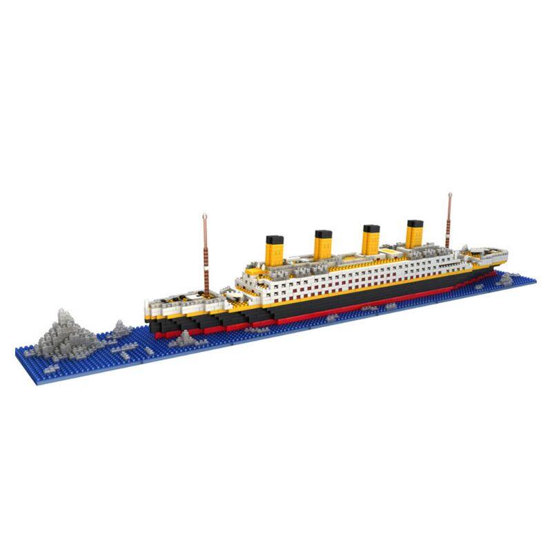 Bộ 1860 Khối Lắp Ráp Mô Hình Tàu Du Lịch Titanic, Micro Mini Khối Tự Lắp Ráp Đồ Chơi