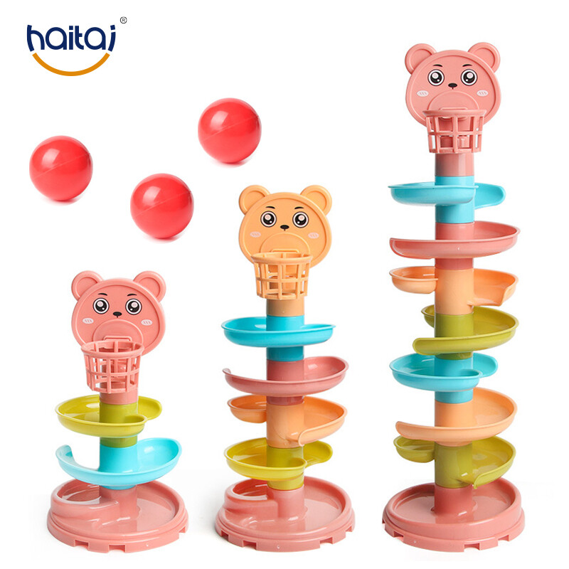 Haitai 3/5/7 lớp theo dõi bóng trượt lăn Đồ chơi trượt theo dõi lần lượt Le bi theo dõi dấu vết gấp Le bé Đồ chơi giáo dục mầm non bé trai Đồ chơi bé gái quà tặng cho bé age1 +