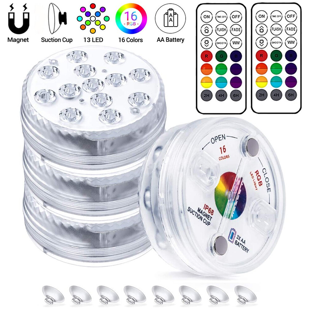 Đèn Dưới Nước IP68 Đèn LED Chìm Chống Nước Chống Mài Mòn Với Điều Khiển Từ Xa RF Cho Bể Cá Đài Phun Nước Bể Cá