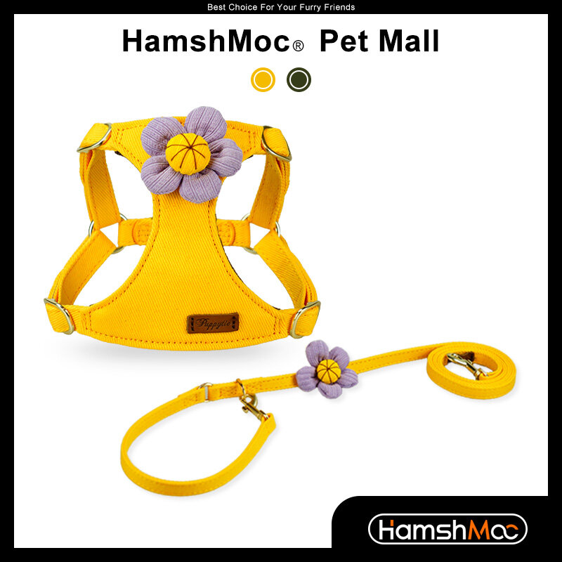 HamshMoc Adjustable Dog Harness and Leash Set Comfortable Pet Harness Durable Multifunctional Leash for Small Medium Dogs ราคา 1,056 บาท*ส่งฟรี