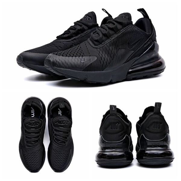 2021 New Original Air Men and Women Max Sneakers 270 Giày chạy bộ thể thao Tất cả màu đen