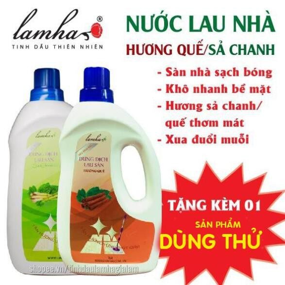 Nước lau sàn sả chanh, quế Lam Hà 1 lít-Lau sàn sả chanh