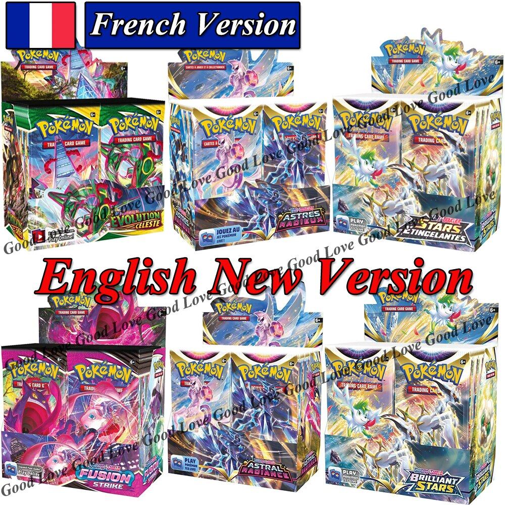 Thẻ Bài Pokemon TCG:Sword & Shield-Astral Radiance Carte Pokemon Francaise Brilliant Stars Evolving Skies Thẻ Bài Lá Kim Loại Trò Chơi