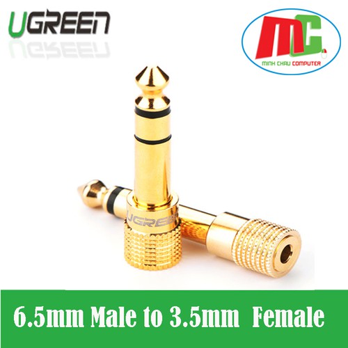 Đầu jack chuyển đổi từ cổng 3.5mm cái sang cổng 6.5mm ugreen 20503 - hàng
