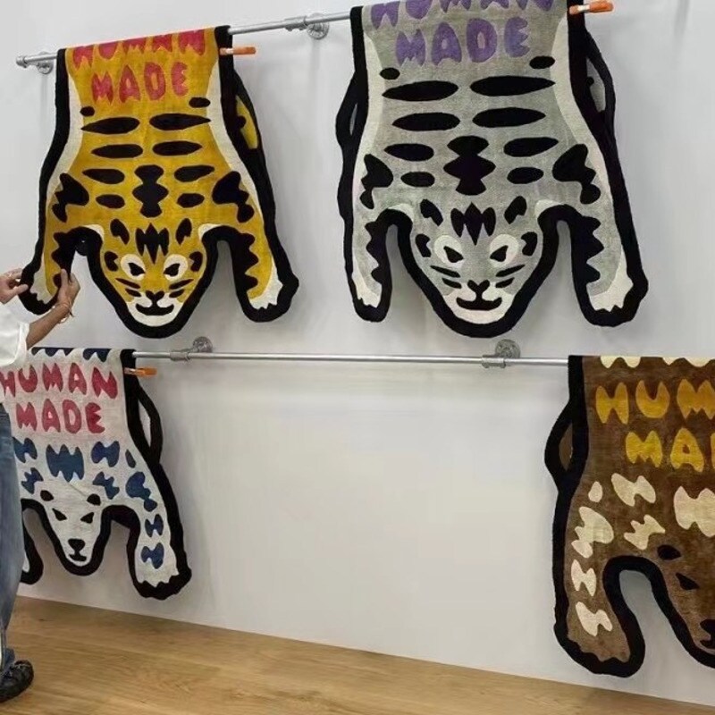 Handmade Kaws X Human Made Tiger Skin Rug - Anti-Slip, Water