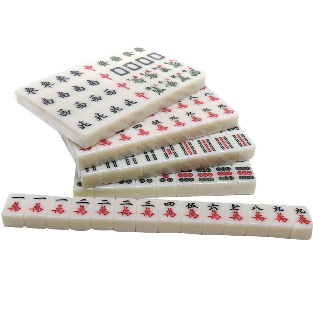Dece Flor Traditional Mini Travel 144 Tiles Mahjong Set Mahjong Set Board Games Family 