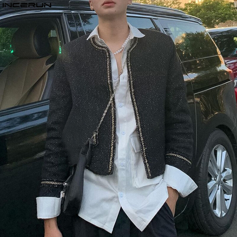 Incerun áo khoác chắp vá cho nam áo khoác dài tay áo khoác ngoài áo cardigan