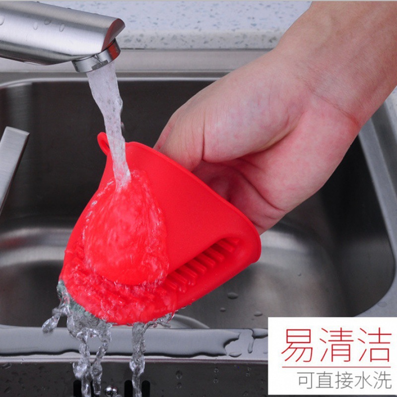 [Easy to use] Thickened Silicone Thermal Insulation Gloves Stainless Steel Plate Clamp Dish Clamp High-Temperature Resistance Anti-Scald Clip Baking Oven Microwave Oven
