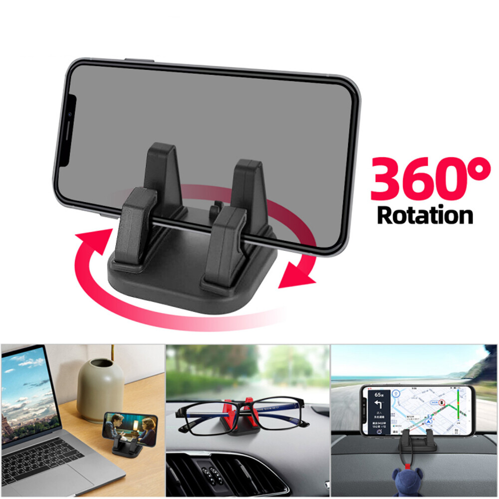 Giá đỡ điện thoại trên xe hơi giá đỡ điện thoại di động gắn bảng điều khiển để bàn giá đỡ điện thoại di động xoay 360 thông dụng cho xe hơi/giá gắn bảng điều khiển điện thoại gắn gps/trong xe hơi không hỗ trợ từ tính thông minh