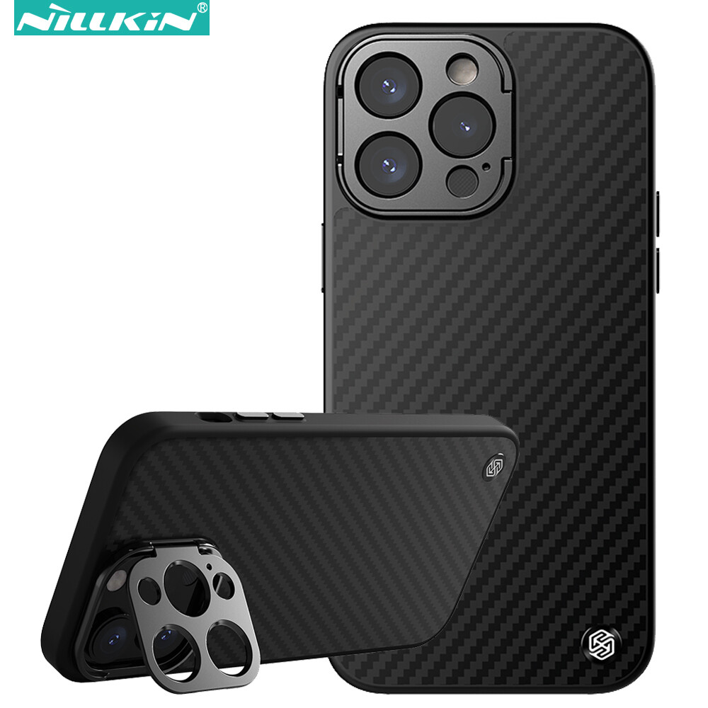 Nillkin MagSafe Fiber Case for iPhone 14 Pro 14Pro Max with Kickstand Super Light Anti-Drop Back Cover Phone Case