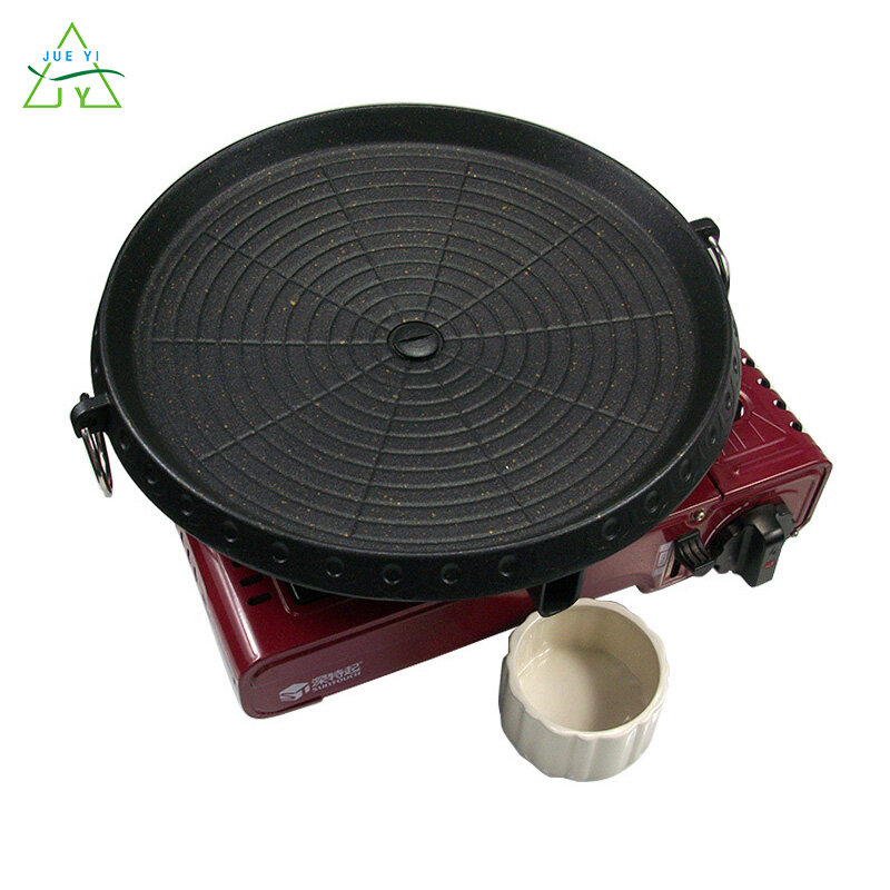 Ks bếp cassette hàn quốc bếp ga đĩa nướng ngoài trời gia dụng tiện lợi đĩa nướng thịt đĩa nướng tròn hàn quốc mở lửa dày